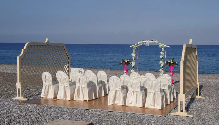 Atrium Palace beach wedding 